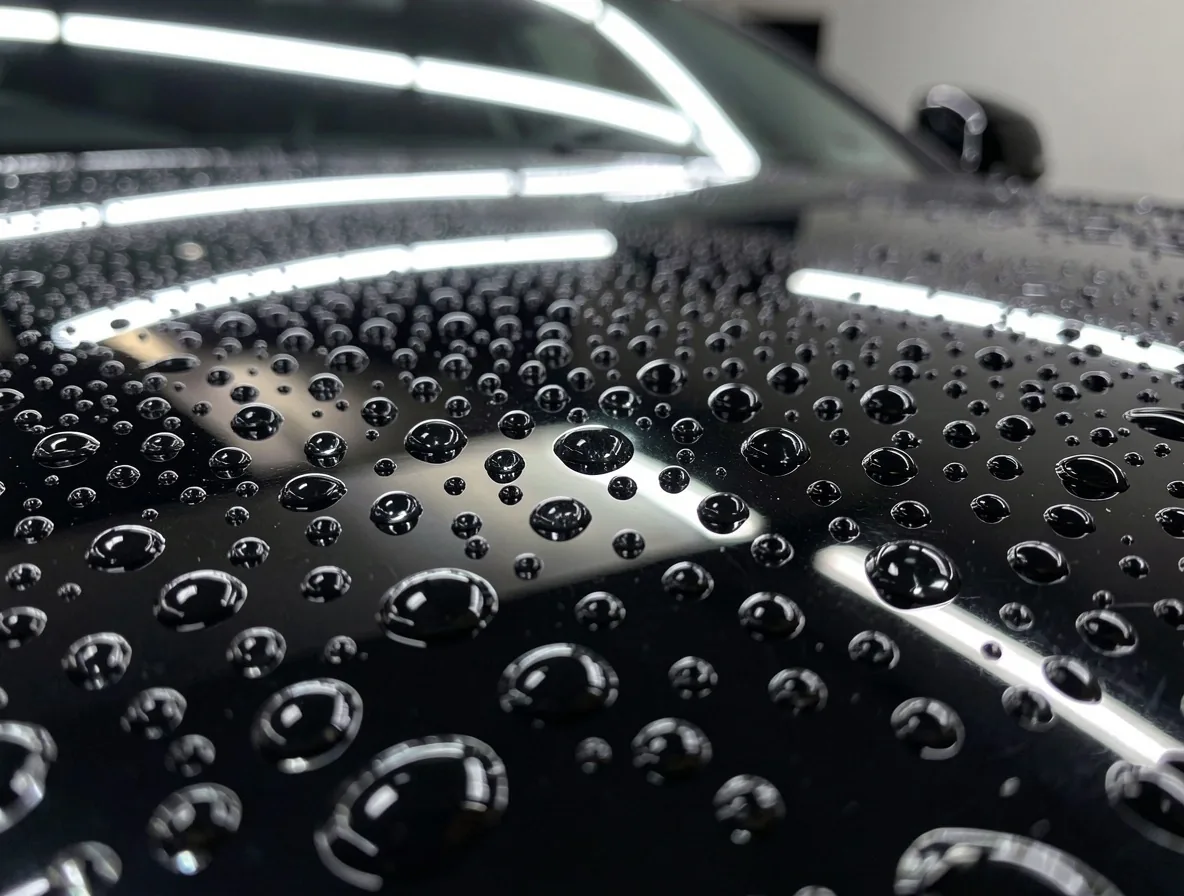 Protection céramique et brillance hydrophobe sur carrosserie de luxe