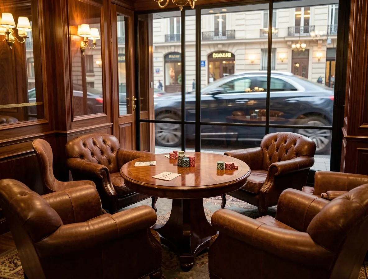 Salon de poker privé et feutré au 12 Avenue Montaigne