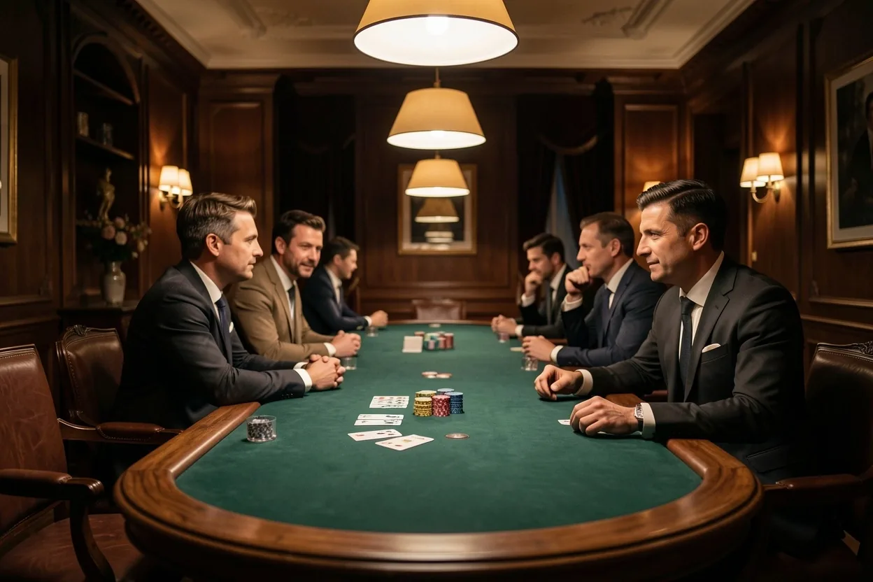 Atmosphère feutrée du salon de poker Lanistom Paris