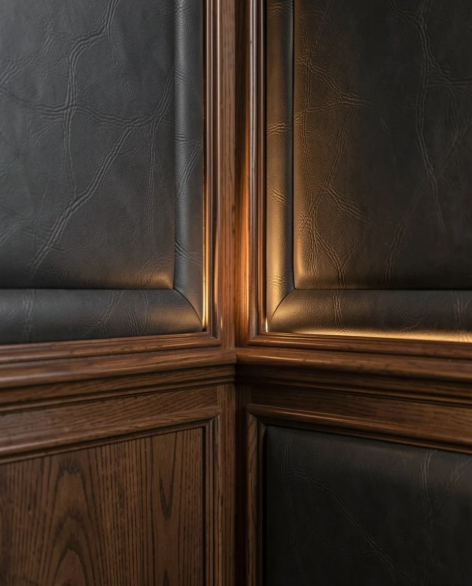 Détail architectural et matériaux nobles du salon privé