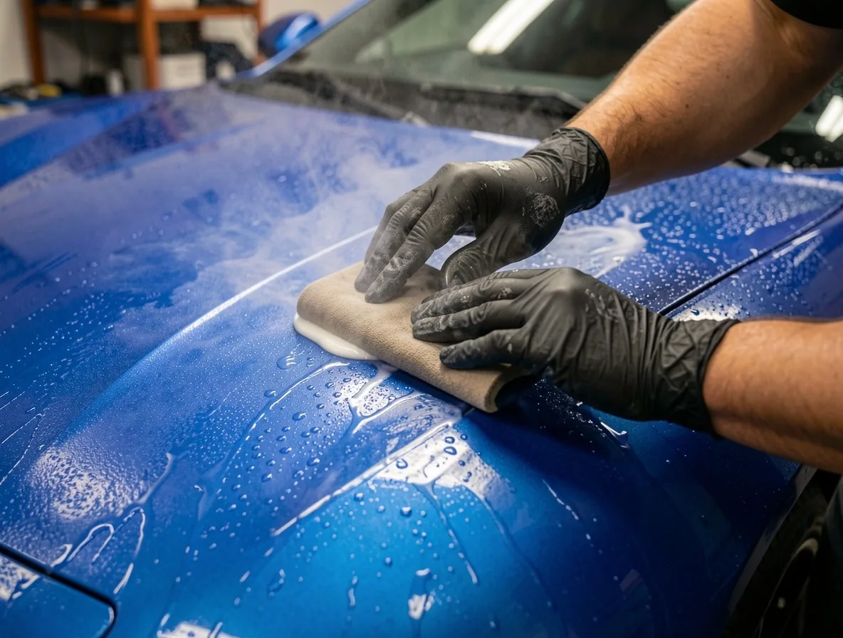 Décontamination carrosserie à la barre d'argile chez Lanistom