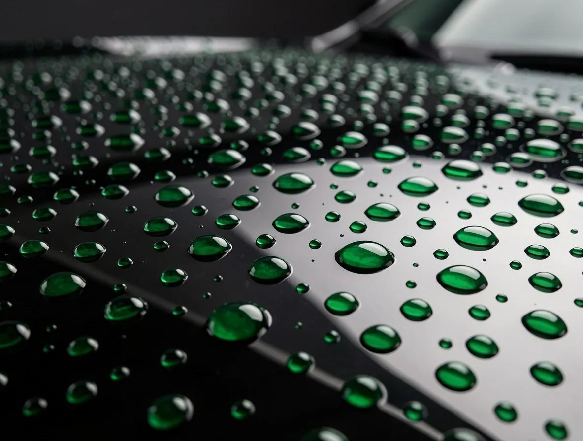 Effet hydrophobe d'un traitement céramique sur carrosserie de prestige