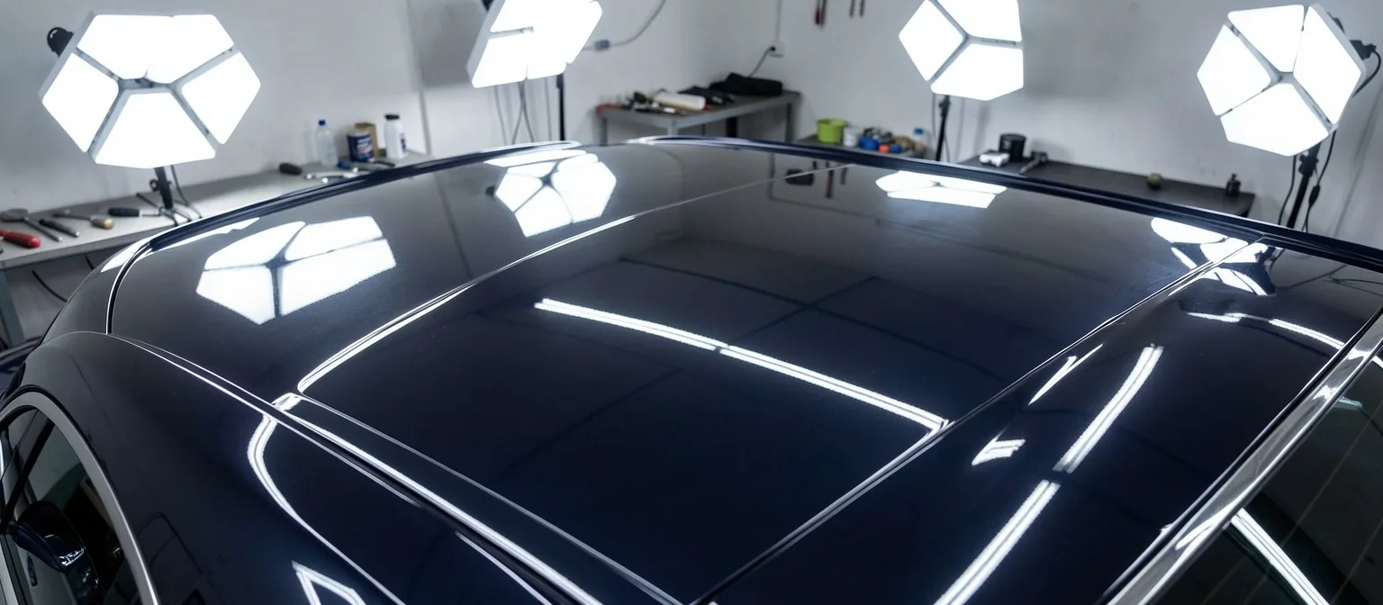 Inspection optique de carrosserie dans l'atelier Lanistom à Paris