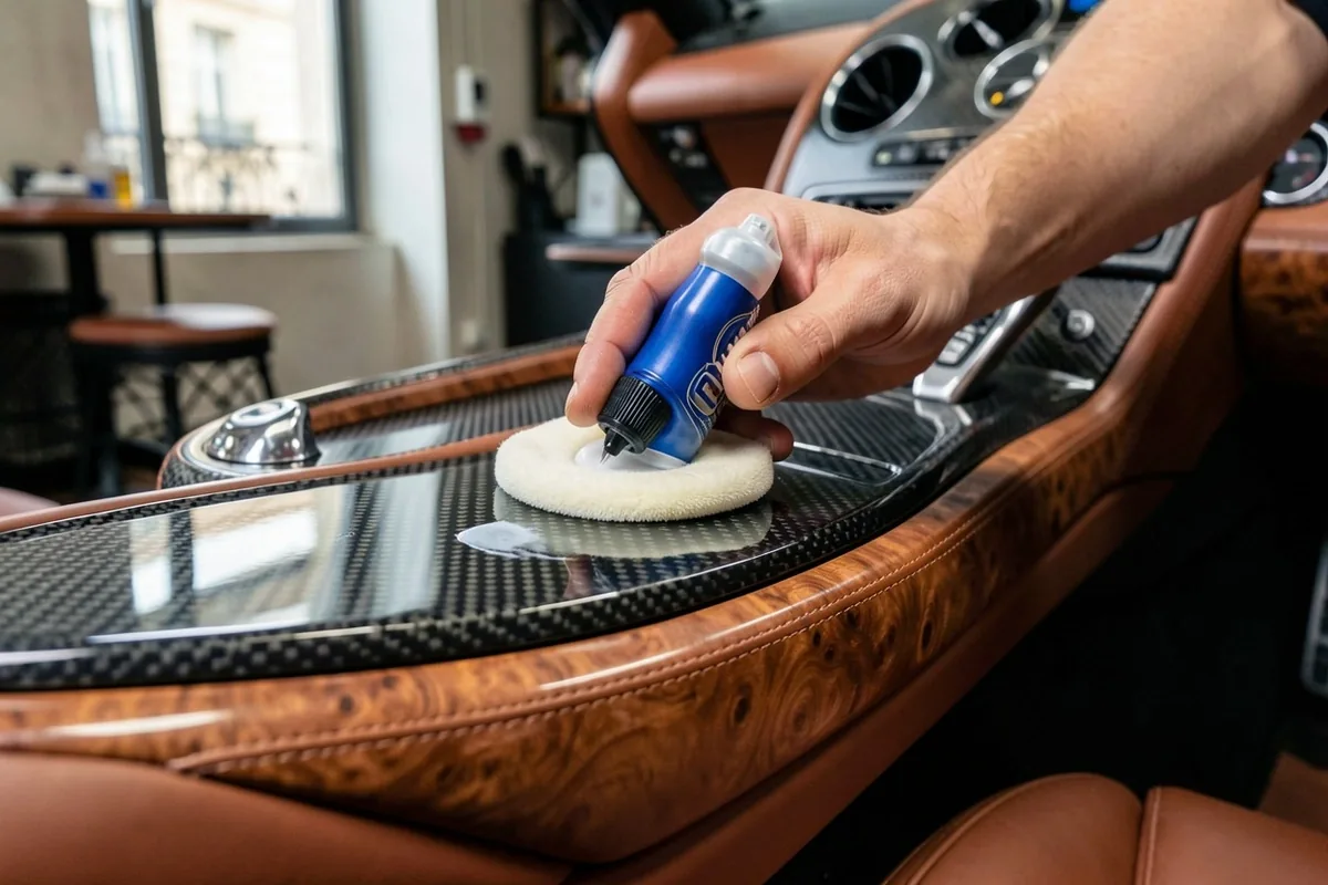 Restauration des inserts carbone, bois précieux et plastiques intérieurs